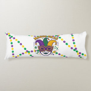 Traditional Mari Gras colored mask Body Cushion