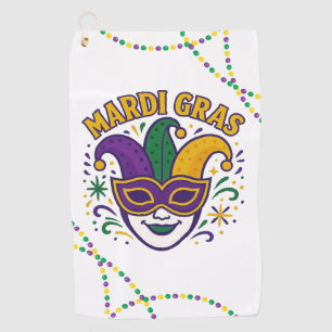 Traditional Mari Gras colored mask Golf Towel