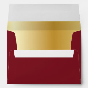 Traditional Maroon Blank Envelope with Gold Inside