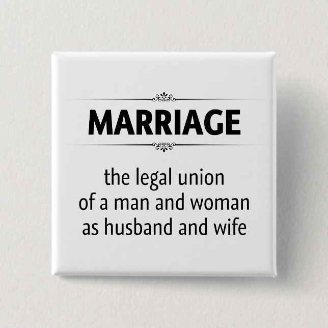 Traditional Marriage 15 Cm Square Badge (Front)