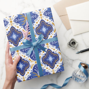 Traditional Mediterranean Portuguese Azulejo Wrapping Paper