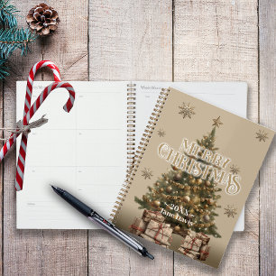 Traditional Merry Christmas Antique Gold 20XX Planner