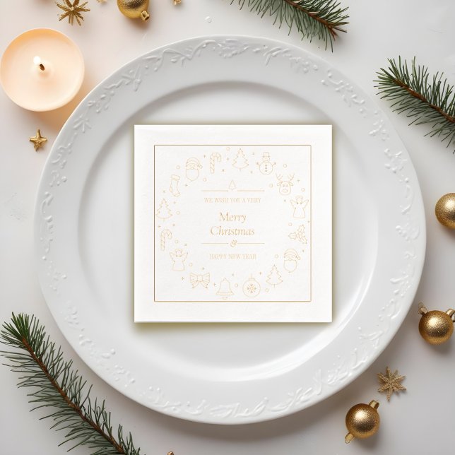 Traditional Merry Christmas Foil Napkins (Creator Uploaded)