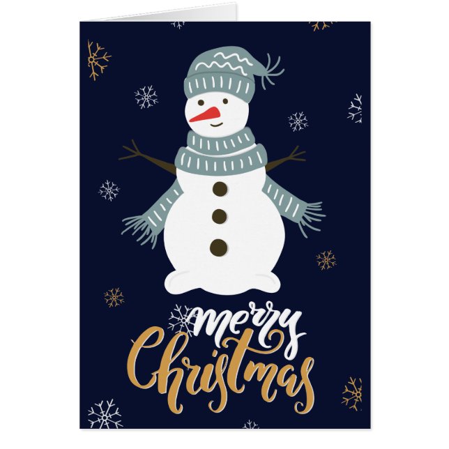 Traditional "Merry Christmas"  Snowman  Christmas (Front)