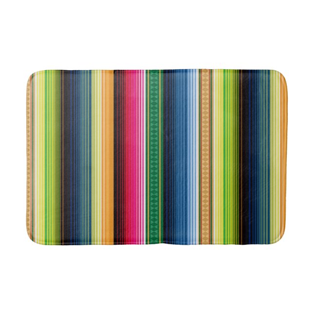 Traditional Mexican Blanket Serape Bath Mat (Front)