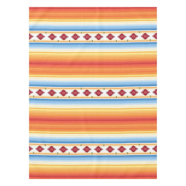 Traditional Mexican Serape Blanket Pattern Tablecloth (Front)