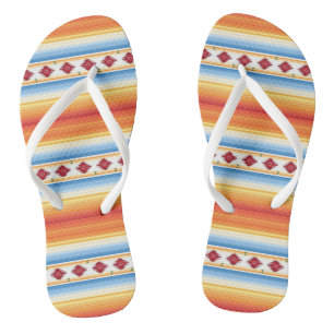Traditional Mexican Serape Blanket Pattern Thongs