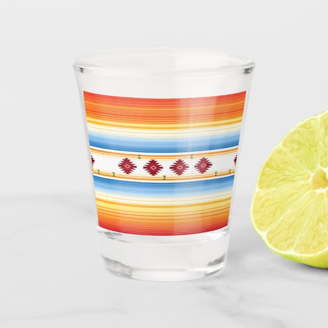 Traditional Mexican Serape Blanket Shot Glass (Front)