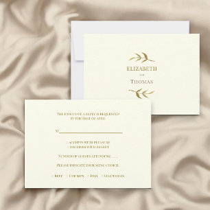 Traditional modern wedding rsvp card