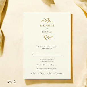 Traditional modern wedding rsvp card 