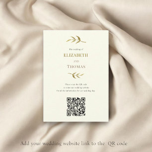 Traditional modern wedding website qr code enclosure card