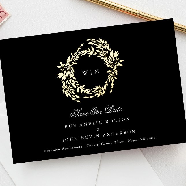 Traditional Monogram Black Crest Classic Wedding (Creator Uploaded)