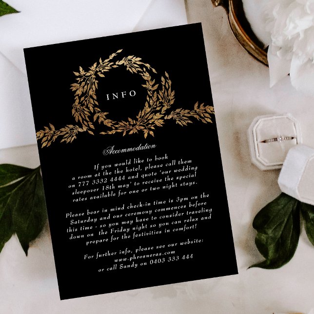 Traditional Monogram Black Crest Classic Wedding Enclosure Card (Creator Uploaded)