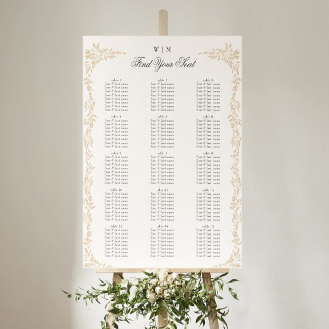 traditional Monogram Blush Crest Elegant Wedding Poster (Creator Uploaded)