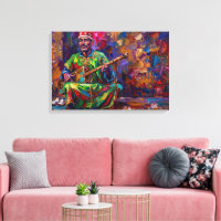 Traditional Moroccan Gnawa Musician Oil Painting
