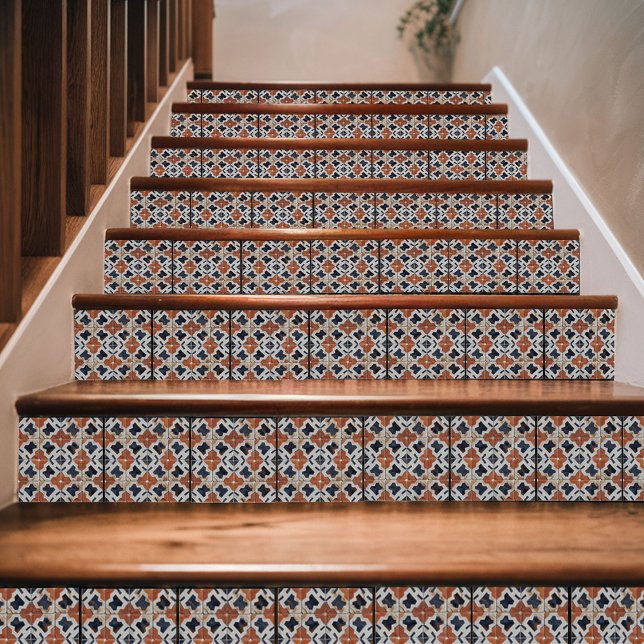 Traditional Moroccan Mosaic Blue & Terracotta Ceramic Tile (Creator Uploaded)