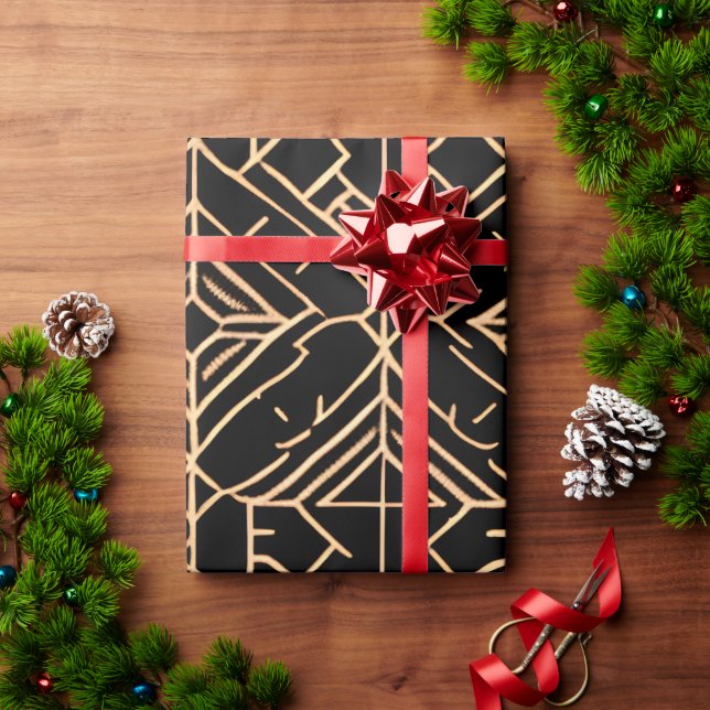 Traditional Moroccan Texture Minimal Pattern Wrapping Paper (Holiday Gift)