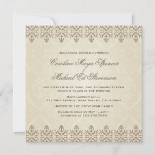 Traditional Motif Rehearsal Dinner Invitation