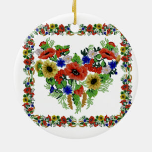 Traditional Motif, Romanian Traditional Motif  T-S Ceramic Ornament