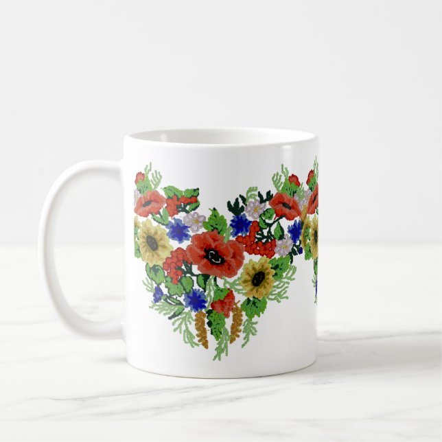 Traditional Motif, Romanian Traditional Motif  T-S Coffee Mug (Left)