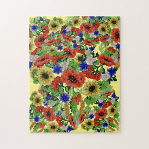 Traditional Motif, Romanian Traditional Motif T-S Jigsaw Puzzle