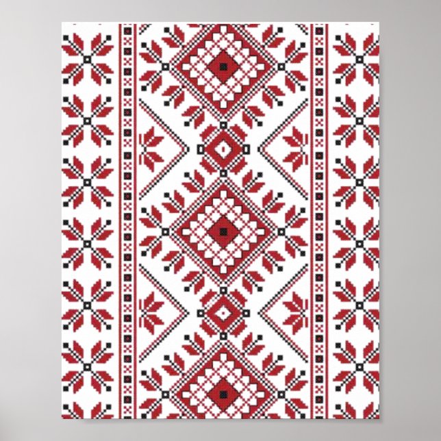 Traditional Motif, Romanian Traditional Motif  T-S Poster (Front)