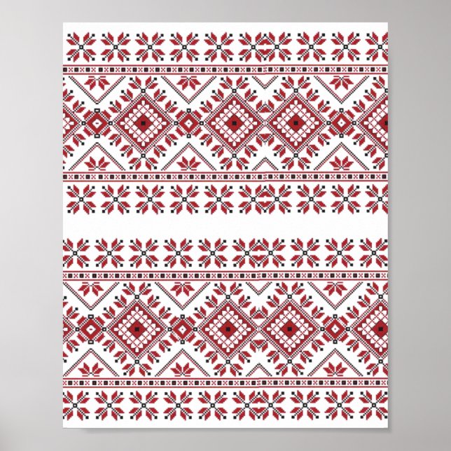 Traditional Motif, Romanian Traditional Motif  T-S Poster (Front)