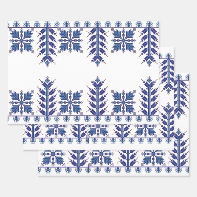 Traditional Motif, Romanian Traditional Motif  T-S Wrapping Paper Sheet (Set)