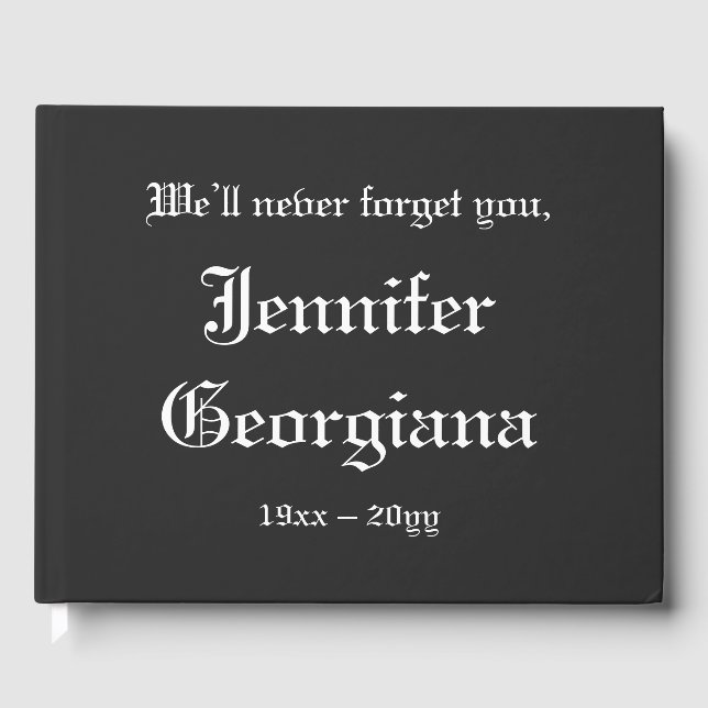 Traditional, Mournful Condolences Guestbook (Front)