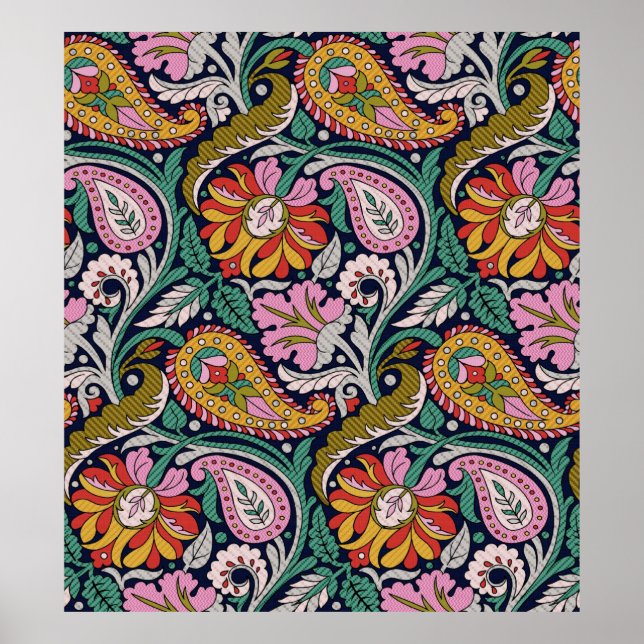 Traditional Mughal Allover Designart,asian,backgro Poster (Front)