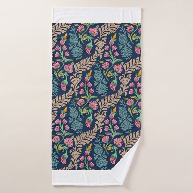 Traditional Mughal Allover Designart,pattern,flora Bath Towel (Bath Towel)