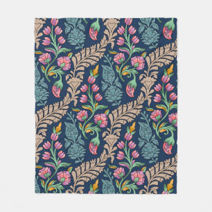 Traditional Mughal Allover Designart,pattern,flora Fleece Blanket
