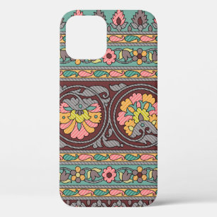 Traditional Mughal Border art,pattern,flower,geome iPhone 12 Case