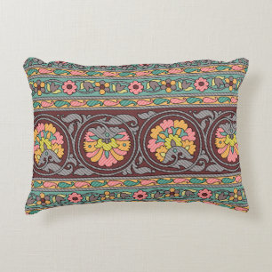 Traditional Mughal Border art,pattern,flower,geome Decorative Cushion