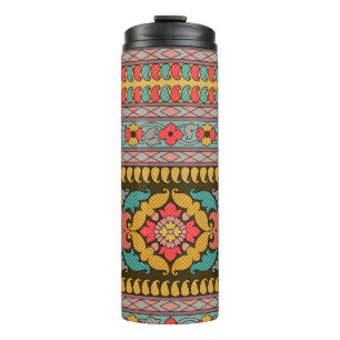 Traditional Mughal Border Designart,ethnic,fabric, Thermal Tumbler