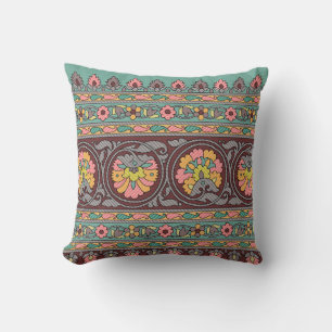 Traditional Mughal Border Designart,pattern,geomet Cushion