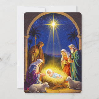 Traditional Nativity Holy Family Invitation