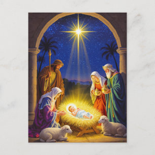 Traditional Nativity Holy Family Postcard