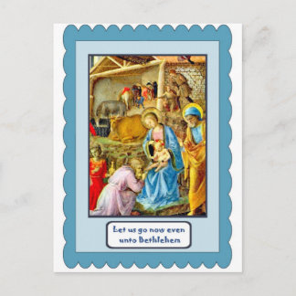 Traditional nativity postcard