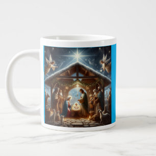 Traditional Nativity Scene Large Coffee Mug