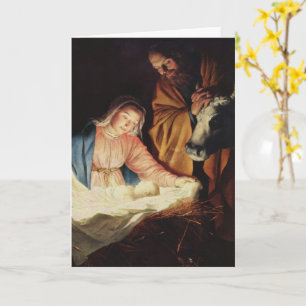 Traditional Nativity Scene Religious Christmas Card