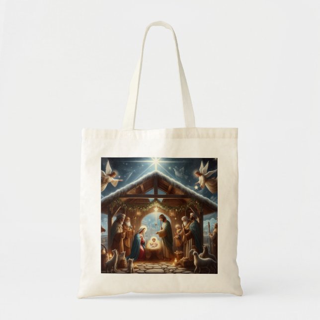 Traditional Nativity Scene Tote Bag (Front)