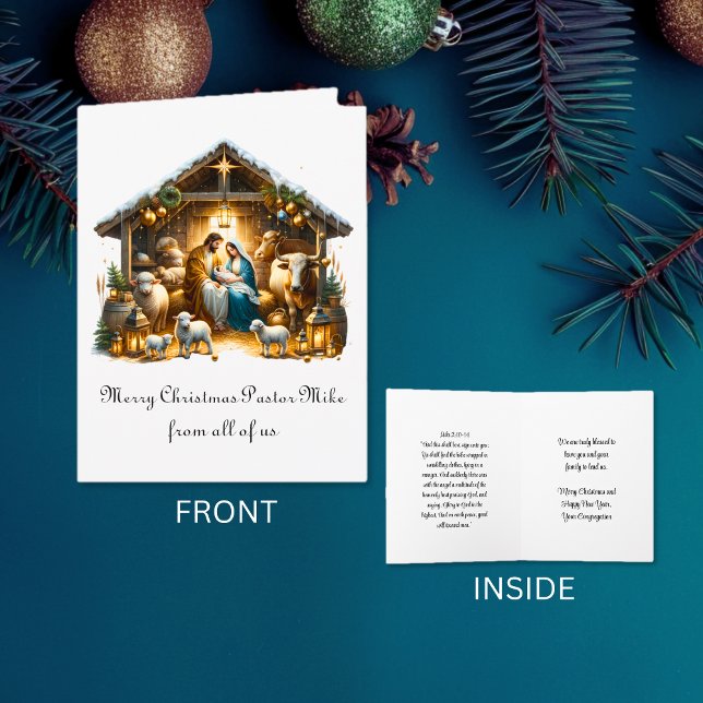 Traditional Nativity To Pastor From Congregation Card (Traditional Nativity To Pastor From Congregation Card)