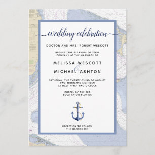 Traditional Nautical Event / Wedding   Bahamas Invitation