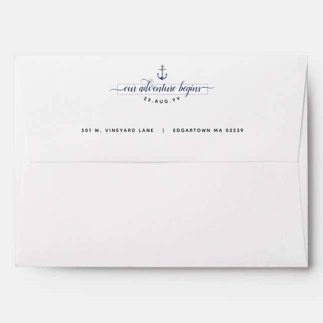 Traditional Nautical Wedding | Martha's Vineyard Envelope (Back (Top Flap))