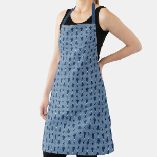 Traditional Navy Blue Christmas Trees & Reindeer Apron