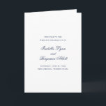 Traditional Navy Blue Formal Elegant Wedding Program<br><div class="desc">Classic style navy blue folded Wedding Program with accent words in an elegant calligraphy typography.  The front has your event details,  the inside has your wedding party and order of ceremony.  The back has a template for your message / quotes.  These Wedding Programs are perfect for a formal wedding.</div>