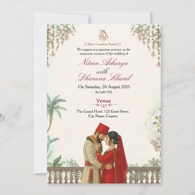 Traditional Nepali Wedding Invitation Card (Back)