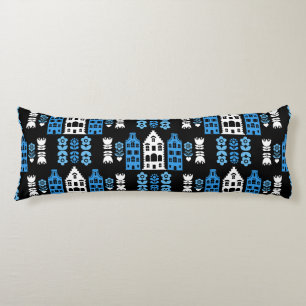 Traditional Netherlands Folk Art Print Body Cushion