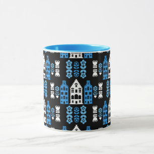 Traditional Netherlands Folk Art Print Mug